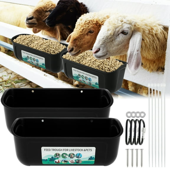 2Pcs Chicken Feeder Hanging Chicken Feeders Goat Feeder Hanging Feed Trough BPA Free Chicken Feeder Easy to Install Poultry Feeder Poultry Feeding Container Water Bucket for Chicken Duck Goat