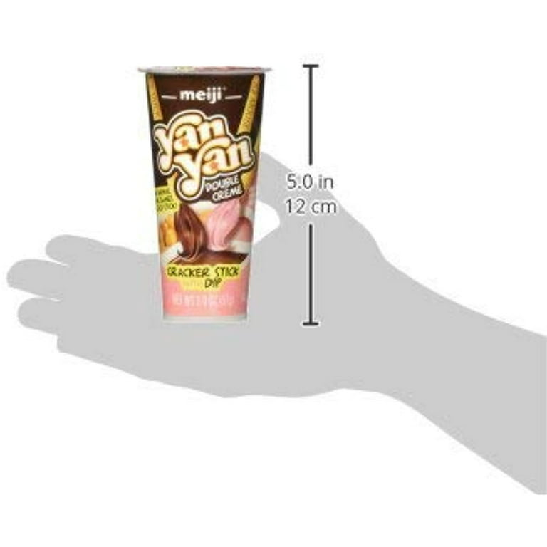 Meiji Yan Yan Cracker Sticks with dip - Chocolate Strawberry Double Creme (  2 Ounce, 10 Count ) - Volt Candy