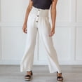 thumbnail image 2 of Pantalones de lino y algodón para mujer, pantalón largo de cintura alta, holgado, informal, de pierna ancha, novedad de verano, 2023, 2 of 4