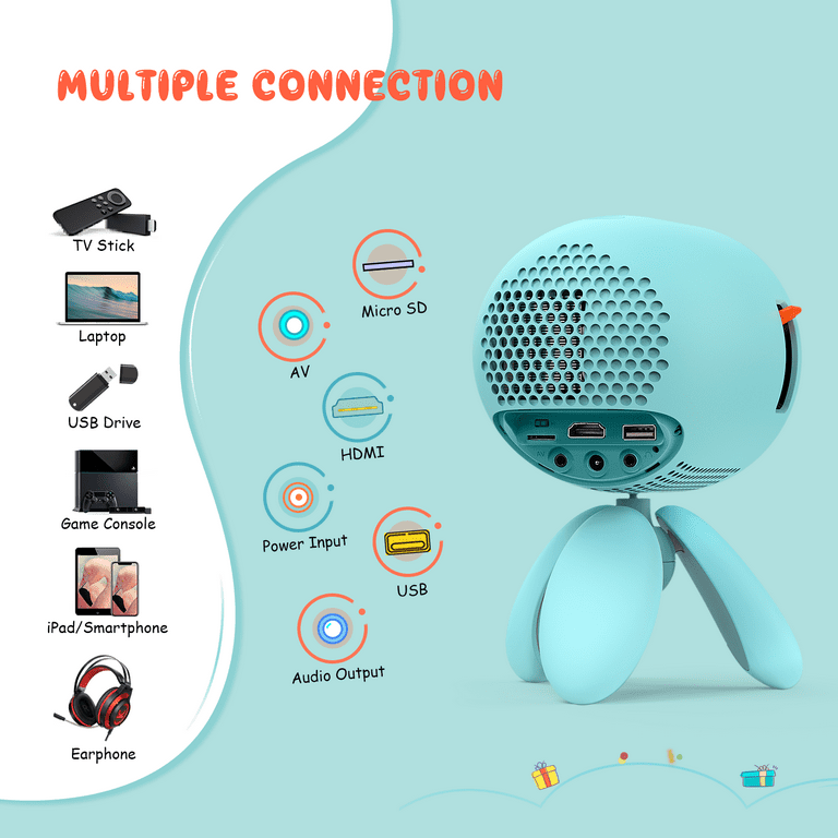 VANKYO Miracle 110 Mini Kid Projector, Video LCD Projector with