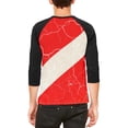 thumbnail image 2 of Diver Down Distressed Weathered Flag Mens Raglan T Shirt White-Black X-LG, 2 of 2