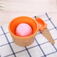 thumbnail image 2 of Ice Cream Bowls and Spoons Set, Cute Plastic Reusable Dessert Cups for Kids and Toddlers, Vibrant BPA-Free Snack Bowls for Parties and Birthday Treats, Orange, 2 of 4