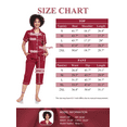 thumbnail image 3 of ANLIQI Women's Pajama Sets 100% Cotton Summer Short Sleeve Capri Pajamas for Women Set Button Down Pjs Soft Sleepwear(Wine Red,S), 3 of 6