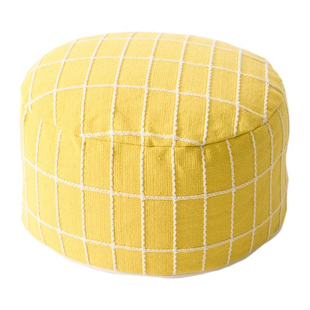 Bewildely Funda de puf otomana Cubos Cojín de suelo Asiento para habitación de niños Dormitorio beige Decoración del hogar amarillo
