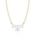 thumbnail image 4 of Rosec Jewels 0.50 CT Certified Moissanite Three Stone Necklace for Women (D-VS1 Quality), 14K Yellow Gold, 4 of 7