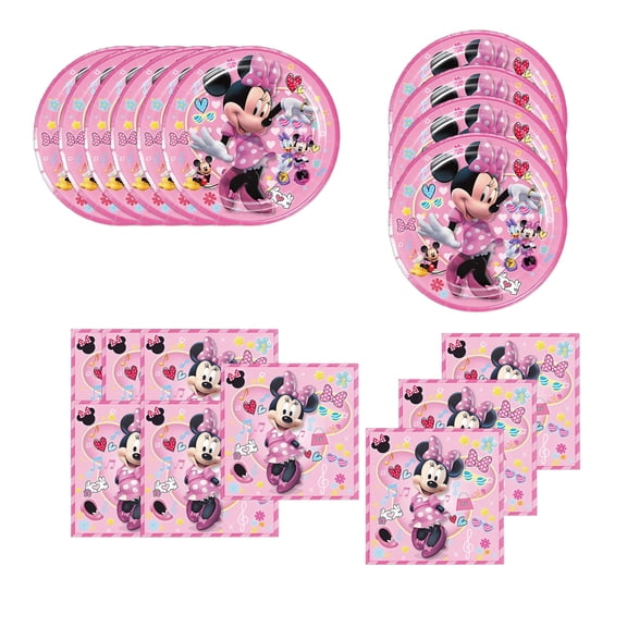 40pcs Minnie Party Supplies Include 20 Plates, 20 Napkins for the Minnie Birthday Party Decoration