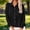 Black, variant on Womens Long Sleeve Crop Top Fitted Crew Neck Basic Tee Layering Shirt,Yellow, Size M