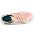 thumbnail image 4 of JENN ARDOR Women Sneakers Low Top Slip On Lace up Shoes Platform Wedge Sneakers Fashion Zipper Decor Canvas Flats Walking Running Shoes Size 6-10,Orange Pattern, 4 of 4