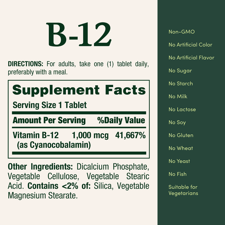 Vitamin B12 1000 mcg Energy Support Tablets photo 7