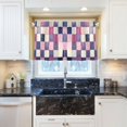 thumbnail image 5 of Yayeee Kitchen Curtains Tier Pair Light Filtering 27"x24" Rod Pocket Short Cafe Window Panel, Pink White And Purple Plaid Pattern, 5 of 7