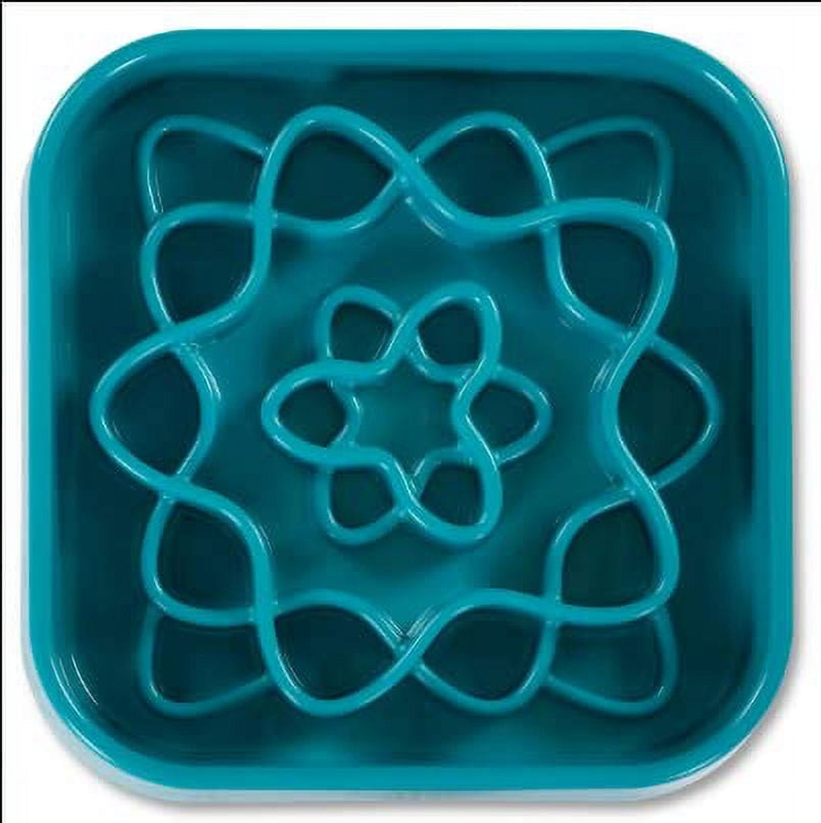 Messy Mutts Interactive Square Slow Feeder | Blue (8 Cup) | 11” x 11” Square Puzzle Slow Feeder for Dogs | Enrichment Food Dish for Slow Eating, Bloating
