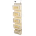 thumbnail image 2 of Over Door Organizer, Hanging Closet Organizer Nonwoven Multilayer Easy To Assemble  For Closet Khaki 5 Compartments, 2 of 8