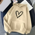 thumbnail image 4 of Lohuatrd Women Men Autumn Solid Color Sweatshirt Hooded Drawstring Long Sleeve Pockets Pullover Tops Thin Fleece Lining Loose Fit Sport Tops, 4 of 8