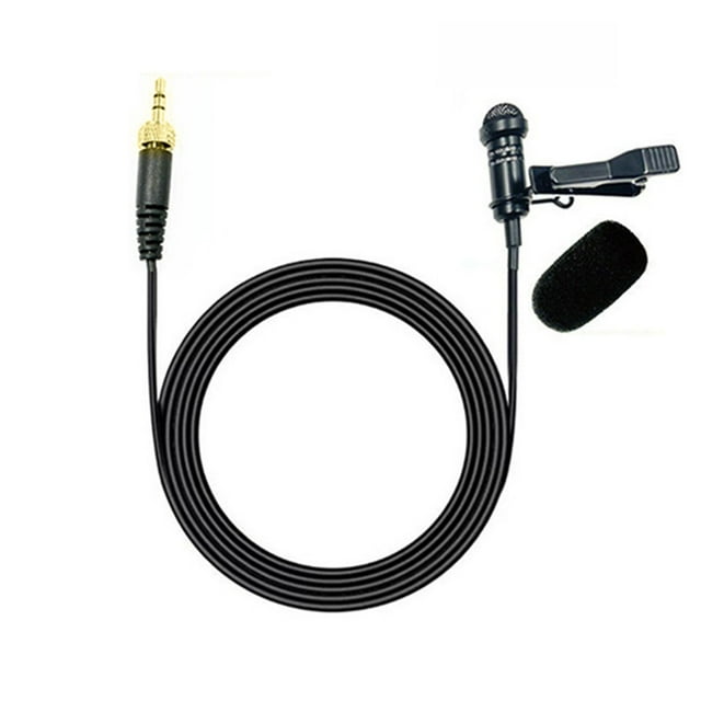 Microphone à Revers Noir pour Shure pour Système Sans Fil à Clipser Sony avec Capuchon Or