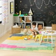 thumbnail image 3 of TOWN & COUNTRY PLAY Nara Southwest Pop Kid's Washable Area Rug, Soft & Plush, Safe Non-Slip Backing, Bedroom Rug, Dorm Decor, Playroom & Classroom Rugs, Pink/Multi, 5'2"x7’2”, 3 of 12