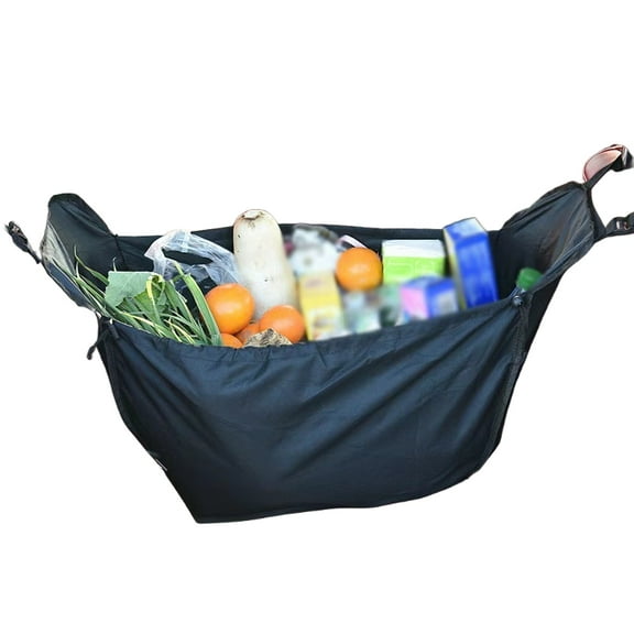 Spacious Black Car Storage Bag, Collapsible Design for Shopping Convenience