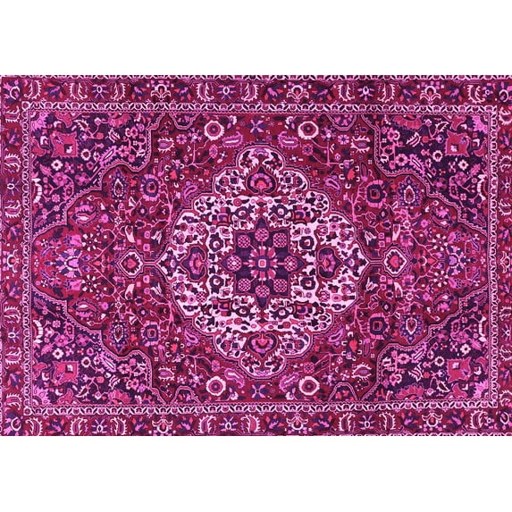 Ahgly Company Indoor Rectangle Persian Pink Traditional Area Rugs, 7' x 9'