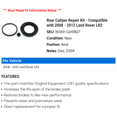 thumbnail image 2 of Rear Caliper Repair Kit - Compatible with 2008 - 2012 Land Rover LR2 2009 2010 2011, 2 of 2