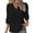 Black, variant on Admvng Women's Tops V-Neck 3/4 Sleeve Casual T-shirt Solid Blouse, Size S-2XL