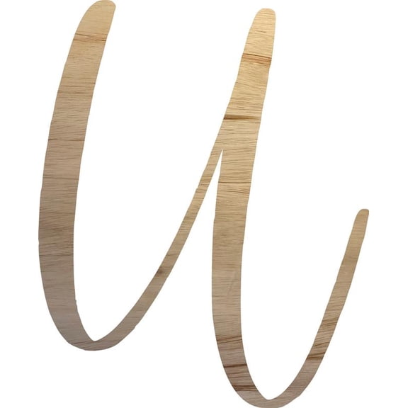 Unpainted Wood Letter U Craft, Paintable 14'' Tall Wood Alphabet Letter, DIY Nicholia Script Font