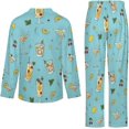 thumbnail image 5 of Top-kevin Women's Pajama Sets Cocktail Glasses Lemon Gold Long Sleeve Lounge Sets Pjs Sleepwear with Pockets, 5 of 12