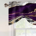 thumbnail image 4 of Tie Up Valance for Windows Purple Marble Texture Curtains Valances Rod Pocket Valance Window Treatments Abstract Gold Fluid Balloon Curtains for Kitchen Living Room Bedroom Bathroom Decor 42x12 Inch, 4 of 9
