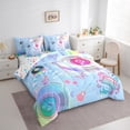 thumbnail image 3 of Manfei Cartoon Album Bedding Comforter Set 7-Piece for Teens, Guitar Print King Bedding Sets, Pop Music Theme Reversible Bed Sheets, Microfiber Bedroom Decor, 3 of 7