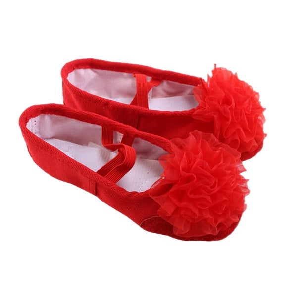 EeaseMX 1 par de zapatos de baile con diseño floral, suela antideslizante para danza del vientre, para niños, talla 28