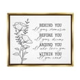 thumbnail image 3 of Stupell Industries Floral Blossoms Loving Quote Behind Before Around Within Graphic Art Metallic Gold Floating Framed Canvas Print Wall Art, Design by Lettered and Lined, 3 of 5