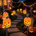 thumbnail image 5 of Halloween Solar Pumpkin Spectre Garden Lights Plastic Stake 10.8 in 8 Modes & Waterproof for Outdoor Courtyard Garden Yard Walkway Yard Patio Decor by MPOISVA, 5 of 9