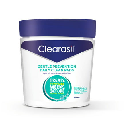 Clearasil Gentle Prevention Daily Clean Pads, 90 count, Salicylic Acid Acne