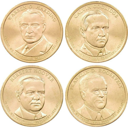 2014 P Presidential Dollar 4 Coin Set BU Uncirculated Mint State $1 Collectible