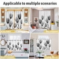 thumbnail image 6 of Black White Tulip Kitchen Curtains Small Short 39 Inch Length, Spring Greyscale Leaf Flower Plant Grommet Top Bedroom Living Room Curtains, Light Filtering Cafe Curtain Drapes 2 Panels Set 55''x39'', 6 of 9