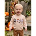 thumbnail image 6 of RUINIXCW Toddler Baby Boy Girl Halloween Sweatshirt Outfit Infant Fall Winter Clothes Pumpkin Ghost Letters Embroidery Crew Neck Pullover Shirts Tops, 6 of 10