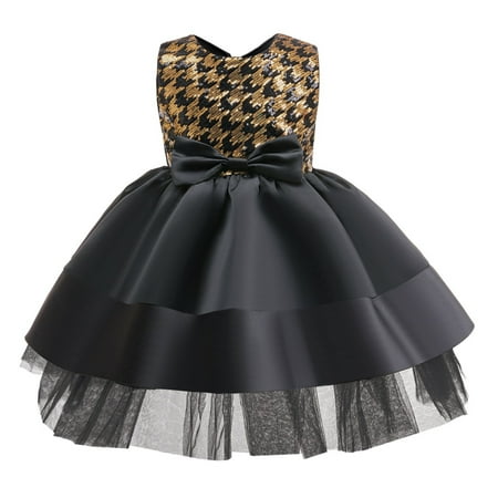 

NOKIO Kids Fancy Princess Dress With Sequins Hallow-een Yellow Sequined Children s Dress Black Dress For Girl Children S Elegant Ball Gown With Tulle Toddler Lace Communion Dress For Girls