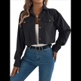 thumbnail image 1 of Chaquetas de con Botones para Mujer, Camisetas de Larga, Tendencia 2025 Negro XL, 1 of 9