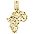 thumbnail image 3 of 10K Yellow Gold Round & Baguette Diamond Africa Map Pendant 2.05" Charm 3.84 CT., 3 of 6