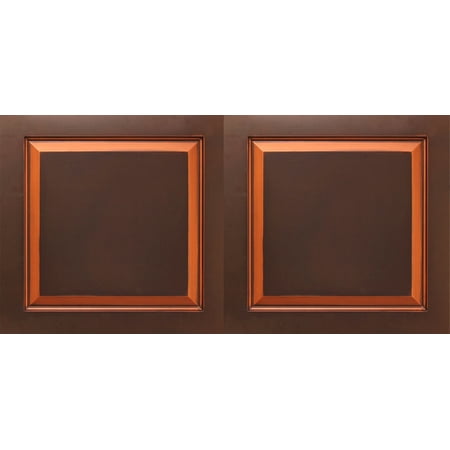 505-Raised Panel 2 ft. x 4 ft. PVC Lay-in Ceiling Tile in Antique Copper (200 Sq.ft / Pack) - 25 Pieces