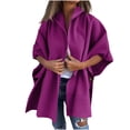 thumbnail image 2 of Sudadera con capucha y bolsillo de manga larga para mujer, con capucha, color liso, manga corta, capa y chaqueta de lana, blusa para mujer, 2 of 6