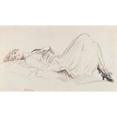 thumbnail image 3 of Paul César Helleu 14x10 Black Modern Framed Museum Art Print Titled - Young Woman Lying, 3 of 5
