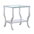 thumbnail image 2 of Saide Square Glass Top Side End Table Chrome, 2 of 5