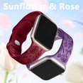 thumbnail image 4 of Correa de reloj SNBLK de silicona grabada con estampado floral, paquete de 6 unidades, 40-49 mm, 4 of 9