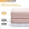 thumbnail image 6 of Thick Imitation Linen Shower Curtain Luxury Waterproof Bathroom Bath Curtains Solid Color for Bathtub Bathing Cover with Hooks (Apricot-white hooks,W180xH200cm), 6 of 7