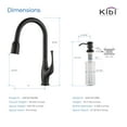 thumbnail image 6 of KIBI High Arc Pull Out Single Level Lead Free Brass Kitchen Faucet with Sprayer and Soap Dispenser, 6 of 10