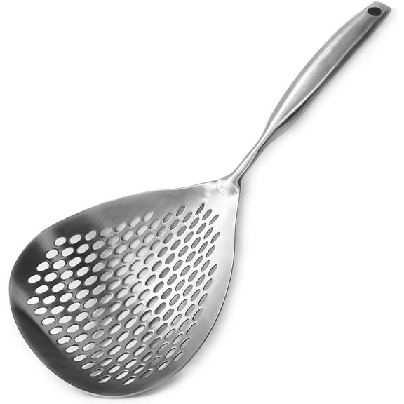 iPstyle Skimmer Slotted Spoon, Hot Pot Leaky Spoon ,Stainless Steel Pasta Spider Strainer Spoon for Frying and Kitchen Cooking, Frying Strainer Spoon, Cooking Skimmer Colande