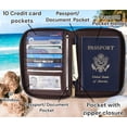 thumbnail image 2 of Cartera para pasaporte F&L CLASSIC de piel floral turquesa con RFID, 2 of 5