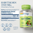 thumbnail image 2 of Solaray Hawthorn Berry 1050mg | Healthy Cardiovascular Function & Normal, Healthy Circulation | Whole Berry | Non-GMO & Vegan | 180 VegCaps, 2 of 6