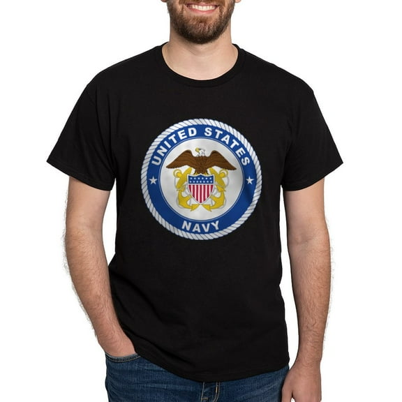 CafePress - U.S. Navy Emblem Dark T Shirt - Men's Classic Graphic Cotton T-Shirt