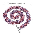 thumbnail image 3 of Red White Blue Patriotic Tinsel Garland with American Flags, Metallic Foil Fringe Banner Streamers for 4th of July, Memorial Day, Veterans Day, Independence Day, and Parade Decorations, 3 of 6
