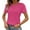 Hot Pink, variant on yunLCZ Casual Tops Discounted Womens Frenchy Summer Tops Crewneck Short Sleeve T Shirts Casual Knit Blouses Top Shirts Breathable casual blouse loose fit